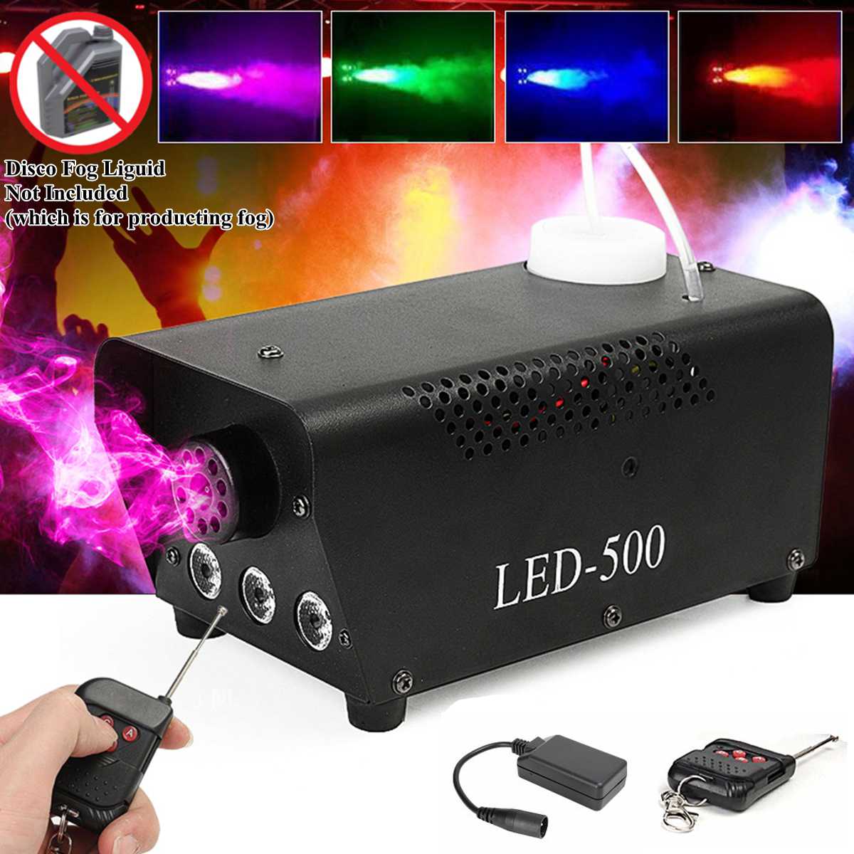 500W Fog/Smoke Machine w/ Remote RGB LED DJ Thrower DJ Party family ball leisure parties Light Smoke Thrower-1