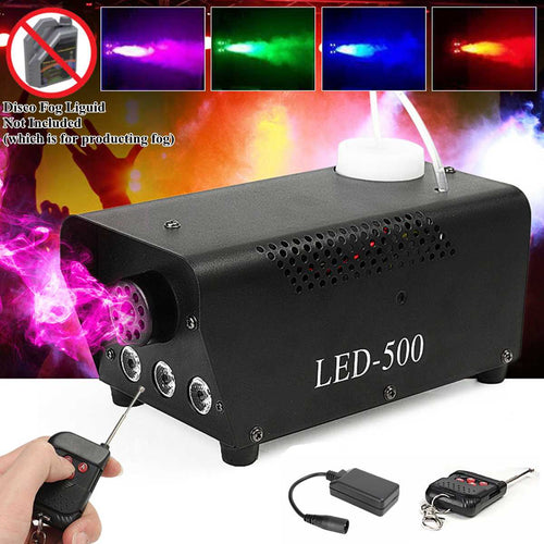 500W Fog/Smoke Machine w/ Remote RGB LED DJ Thrower DJ Party family ball leisure parties Light Smoke Thrower-1