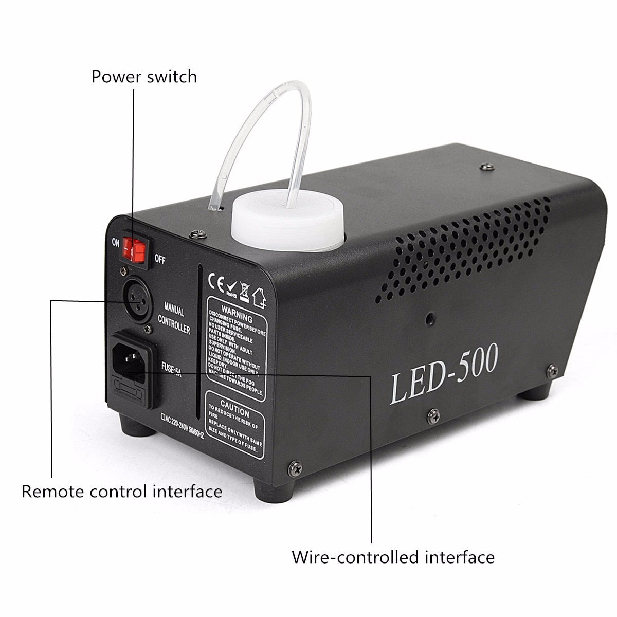 500W Fog/Smoke Machine w/ Remote RGB LED DJ Thrower DJ Party family ball leisure parties Light Smoke Thrower-2