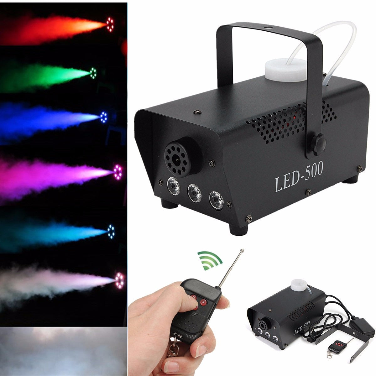 500W Fog/Smoke Machine w/ Remote RGB LED DJ Thrower DJ Party family ball leisure parties Light Smoke Thrower-3